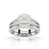 2.12 CT Cushion Cut Halo Lab Diamond  Ring